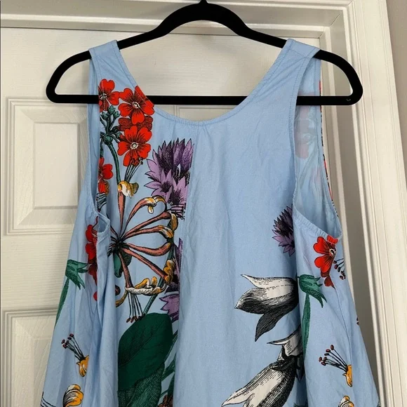 Anthropologie Maeve Mini Dress Keiko Blue Floral - Picture 3 of 11